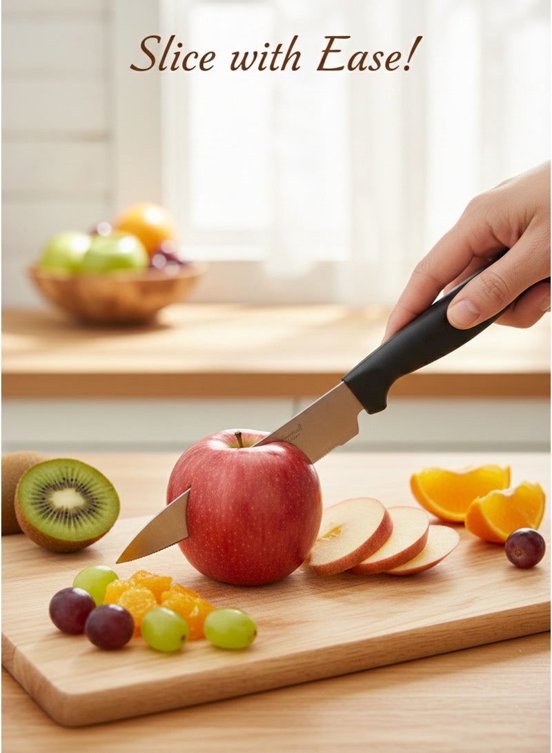 GOLDEN HOME Stainless Steel Kitchen Knife Set – 6 Pieces with Sharp Blades and Comfortable Handles for Cutting Fruits and Vegetables and Daily Use - Image 2